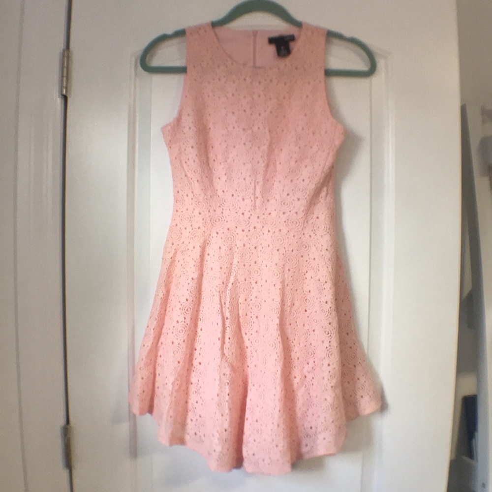 Aqua flowy lace dress